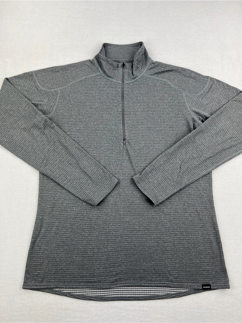 Patagonia Gray Striped Half-Zip Pullover